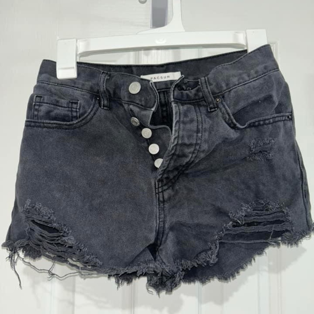 Black jean shorts